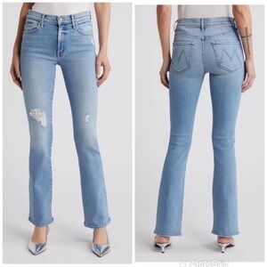 Mother The Insider Sneak Distressed High Waist Bootcut Jeans Best of Both Worlds